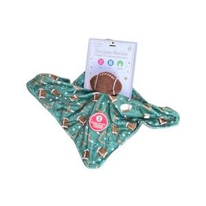 Modern Baby Football Print Activity Blanket Lovey Teether Green Rattle Sports